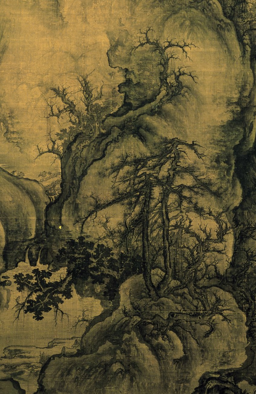 Detail: gnarled winter trees beginning to bud
